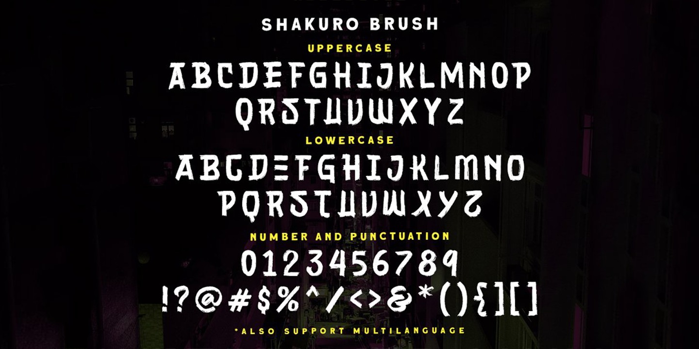 Ejemplo de fuente Shakuro Brush Regular